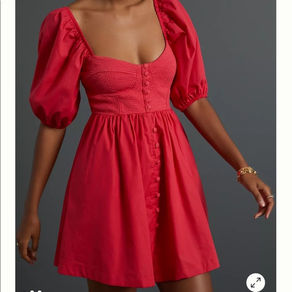 Maeve Puff-Sleeved Sweetheart Mini Dress - Picture 9 of 10